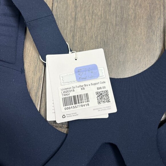 Lululemon NWT Go Further Bra with Support Code Technology True Navy - Picture 5 of 8
